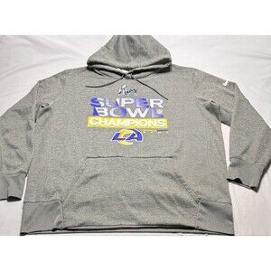 Los Angeles Rams Super Bowl Champions LVI Nike Hoodie Grey Sweatshirt Size XXL